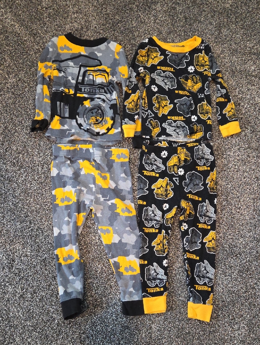 Tonka Kids Pajama Sets in Black, Gray & Yellow